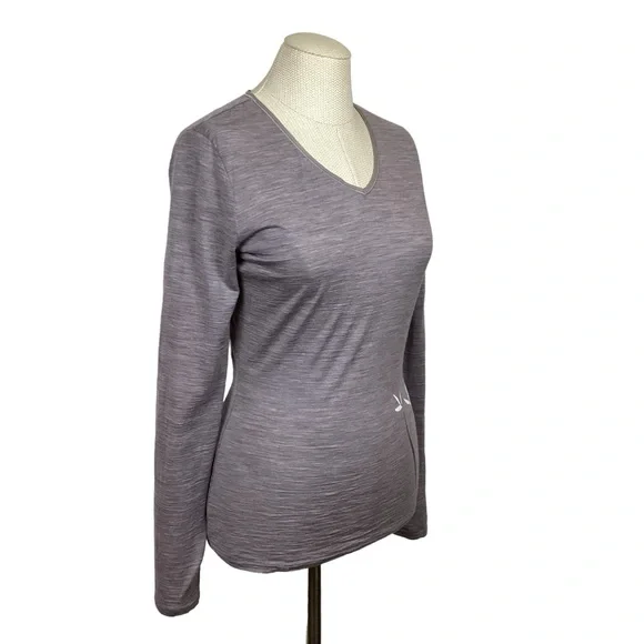 Icebreaker New Zealand Merino Wool Flower Print V-Neck Top - Picture 4 of 9